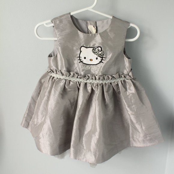 H&M Hello Kitty Size 6-9M Silver Dress - Picture 1 of 3